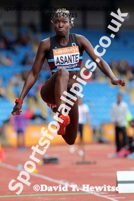 Zara Azante (Blackheath) triple jump, 2014 Sainsbury's British Championships. Photo: David T. Hewitson/Sports for All Pics